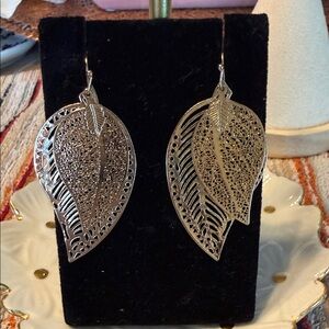 Elegant Silver Leaf Earrings